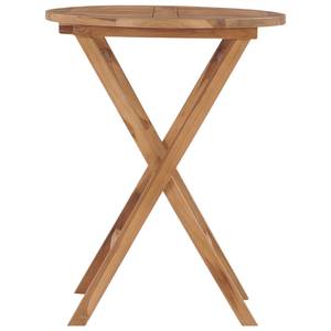 Table pliable de jardin ronde Marron - Bois massif - Bois/Imitation - 60 x 75 x 60 cm