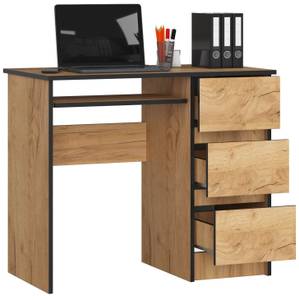 Bureau d'ordinateur A-6 droit CLP Imitation chêne marron-noir