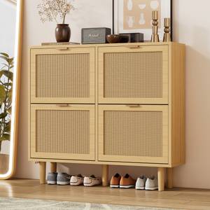 Sideboard Kommode Coeus Ⅲ Braun - Holzwerkstoff - Metall - Massivholz - Holzart/Dekor - 25 x 90 x 100 cm