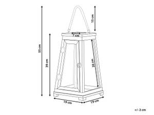 Lanterne PULAU Marron - Bois massif - 19 x 39 x 19 cm