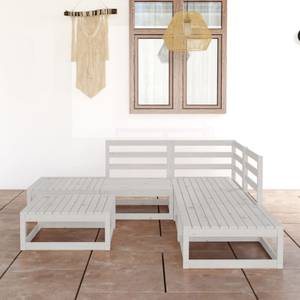 Garten-Lounge-Set Weiß - Massivholz - Holzart/Dekor - 70 x 30 x 70 cm