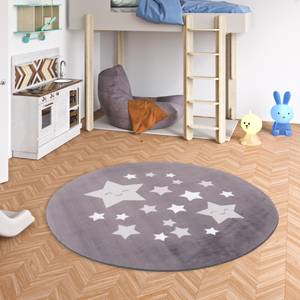 Fellteppich Pearl Kids Sterne Rund Grau - 120 x 120 cm