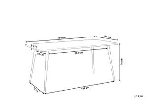 Esszimmertisch SANTIAGO Schwarz - Grau - Holzwerkstoff - 80 x 76 x 160 cm