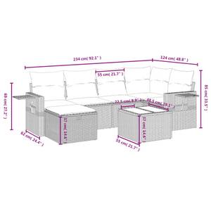 Gartensitzgruppe K4663(7-tlg) Schwarz - Massivholz - 69 x 62 x 62 cm