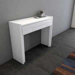 Console bureau extensible blanc Blanc