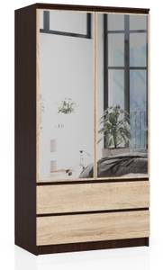 Kleiderschrank S90 2T 2S CLP Eiche Sonoma Dekor - Wenge Dekor