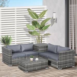 Gartensessel-Set (6-tlg.) 860-006V01GY Grau - Polyrattan - 70 x 66 x 70 cm