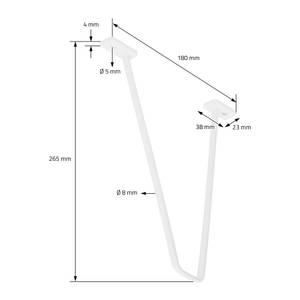 2er Set Regalhalter aus Metall Weiß - Höhe: 27 cm