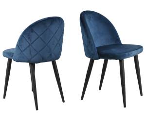 SIT&CHAIRS Stuhl, 2er-Set Schwarz - Blau