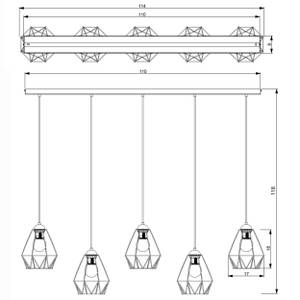 Lampe à suspension ARIYAN Noir - Métal - 19 x 110 x 120 cm