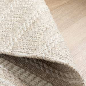 Handwebteppich Habo Schmale Streifen Beige - 200 x 200 cm