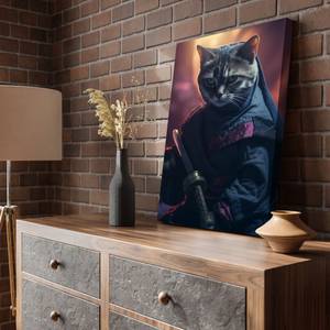 Leinwandbild Cat Warrior III 70 x 105 cm