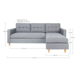 Sofa Marino Braun - Textil - 219 x 80 x 151 cm