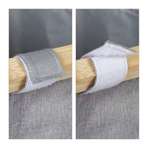 Panier à linge 3 compartiments pliable Marron - Gris - Bambou - Textile - 69 x 58 x 38 cm