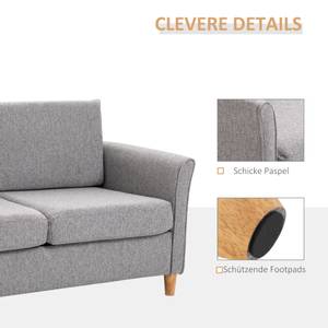 Doppelsofa 833-653GY Grau - Massivholz - 65 x 78 x 141 cm