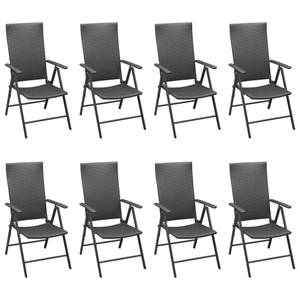 Salle à manger (lot de 9) 3060057 Noir - Bois manufacturé - Métal - Matière plastique - 90 x 74 x 185 cm