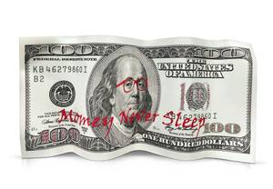 Metallskulptur Money Never Sleeps Grau - Metall - 27 x 15 x 3 cm