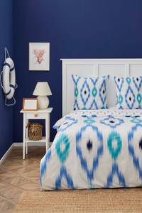 Bettwäsche Ikat Blau - Textil - 135 x 1 x 200 cm