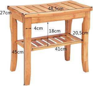 Duschhocker BA7268 Braun - Bambus - 27 x 45 x 49 cm