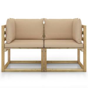 Canapé d'angle 3016481-7 (lot de 2) Beige - Bois manufacturé - Bois/Imitation - 64 x 70 x 64 cm