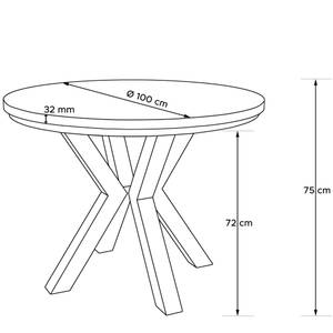 Esstisch ROSTEL Eiche Hell - Breite: 180 cm