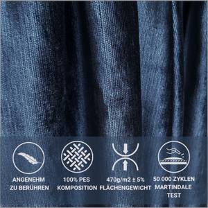 Boxspringbett Asahi Marineblau - Breite: 160 cm - H4