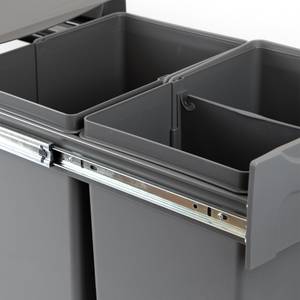 Recycle Recyclingbehälter für Küche, 2 x Grau - Kunststoff - 36 x 41 x 48 cm