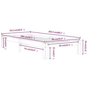 Bettrahmen 3013677 Braun - Breite: 94 cm