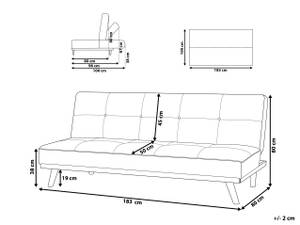 3-Sitzer Sofa FROYA Schwarz - Eiche Hell