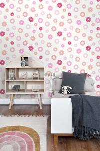 Tapete Spitzemotiv 6877 Pink - Naturfaser - Textil - 53 x 1005 x 1005 cm