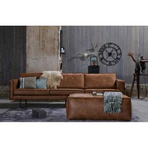 RODEO - Pouf en cuir cognac Marron