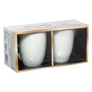 Kaffeebecher JEANNE, 350 ml, 2 Stück Weiß - Porzellan - 9 x 12 x 24 cm