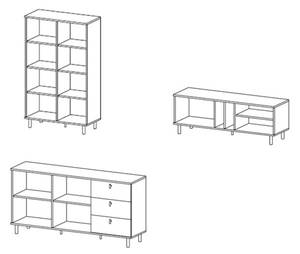 Wohnzimmer-Set MADIS 3-teilig Braun - Holzwerkstoff - 394 x 149 x 40 cm