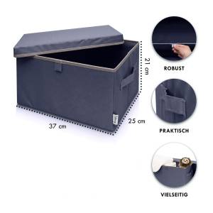 Lifeney 2-Set Aufbewahrungsbox Kiste Kunststoff - 42 x 28 x 8 cm