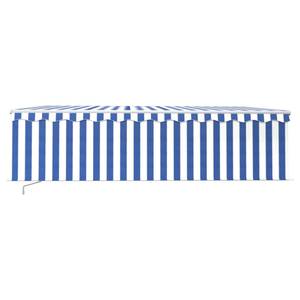 Auvent rétractable 3014348-2 Bleu - Blanc - Largeur : 300 cm