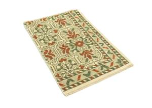 Wollteppich - 93x60cm Beige - Naturfaser - 60 x 1 x 93 cm