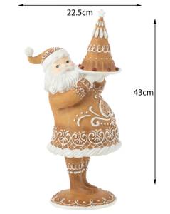 Lebkuchen Weihnachtsmann Braun - Polyrattan - 17 x 43 x 23 cm