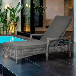 Sonnenliege 862-044GY Grau - Polyrattan - 63 x 53 x 192 cm