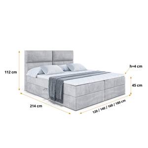 Boxspringbett BOXI3 Grau - Breite: 140 cm - H3