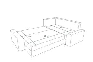 Ecksofa DENVI-PLUS Schwarz - Rot - Ecke davorstehend rechts