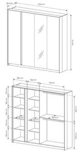 Schlafzimmer-Set DAST mit LED 3-teilig Beige - Holzwerkstoff - 616 x 210 x 210 cm