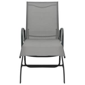 Chaise longue et table Gris - Métal - 60 x 37 x 178 cm