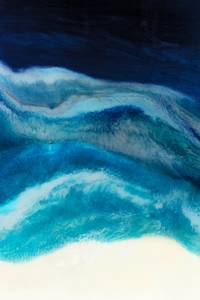 Tableau abstrait blue crawling 30 x 45 cm - Fibres naturelles