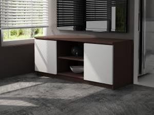 TV-Schrank K120 2T 1S CLP Wenge Dekor - Weiß