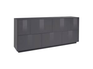 Placard Virginio Anthracite Brillant Gris - Bois manufacturé - 200 x 86 x 41 cm