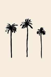 Tableau three black palm tree 30 x 45 cm - Verre