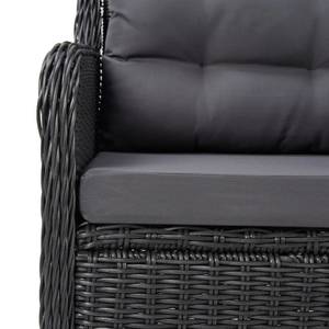 Garten-Essgruppe (7-teilig) 3005787-4 Schwarz - Grau - Metall - Polyrattan - Holzart/Dekor - 90 x 74 x 150 cm