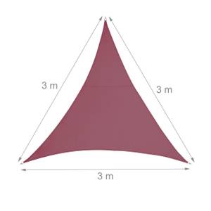 Voile d'ombrage triangle PES rouge foncé 300 x 245 cm