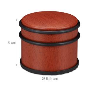 2 x Türstopper Holzoptik rotbraun Schwarz - Rot - Metall - Kunststoff - 10 x 8 x 10 cm