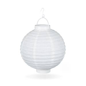 Lampions LED blanc set de 10 Blanc - Papier - Matière plastique - 20 x 25 x 20 cm